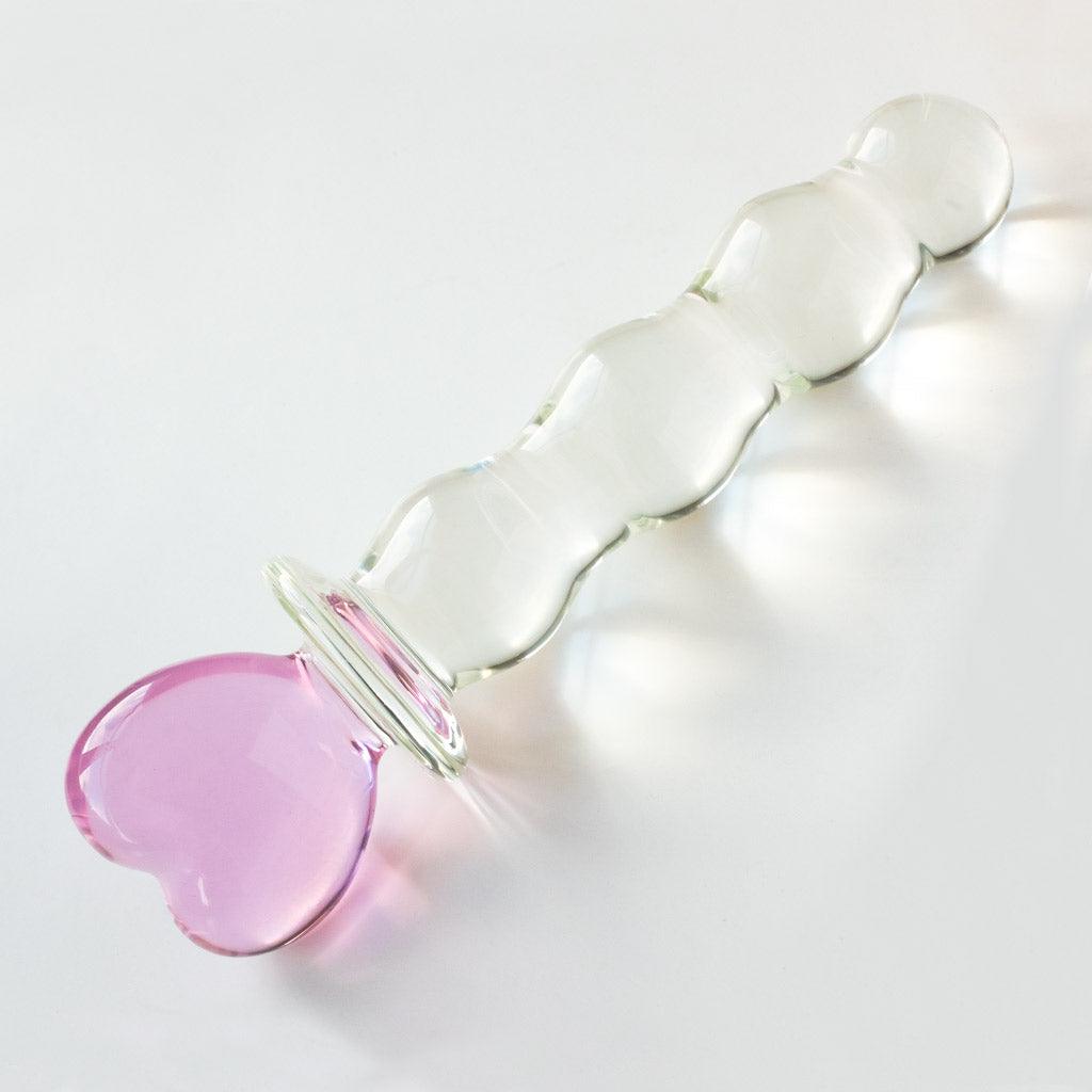 Pink Heart Glass Dildo