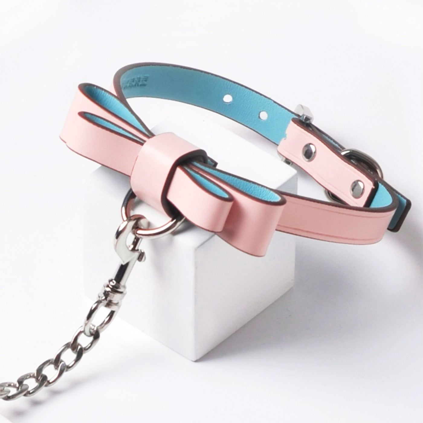 SM Erotic Collar Leather Dog Leash Traction Chain