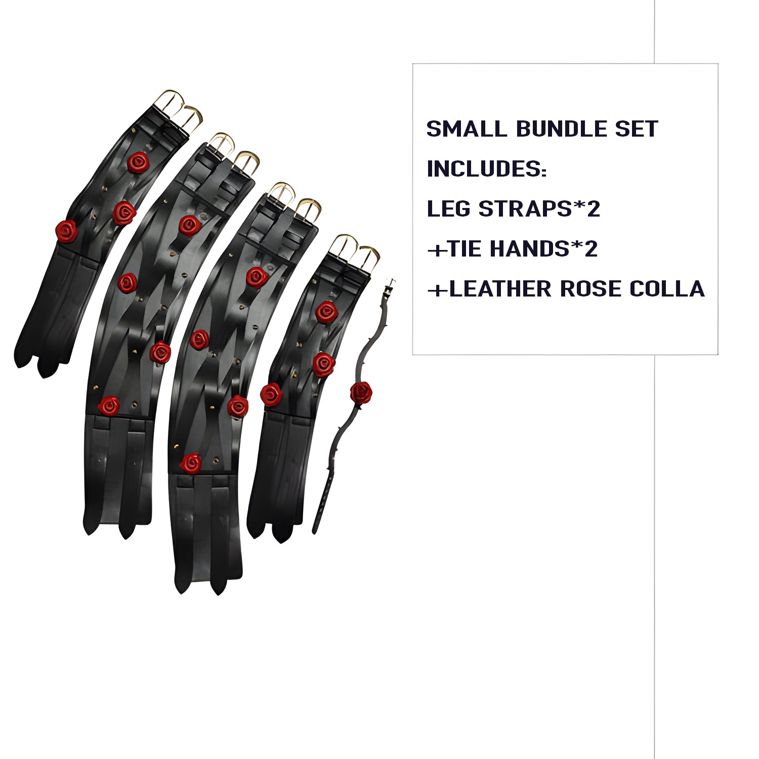 BDSM K9 Dog Slave Petplay Restraints Bondage Unisex Suit, 5PCS Sets Thorn&Roses Leather Arms&Legs Restraints, Collar