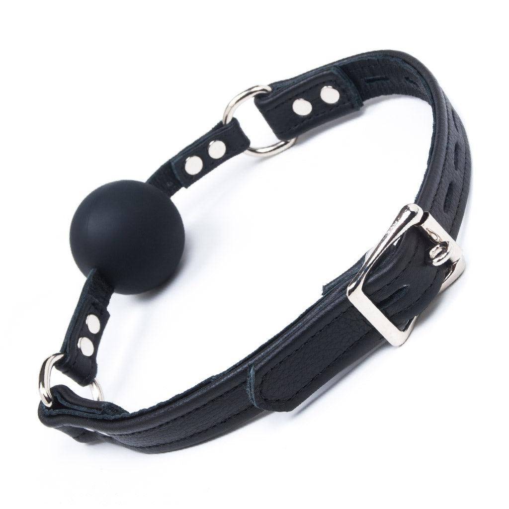 Premium Garment Leather Silicone Ball Gag